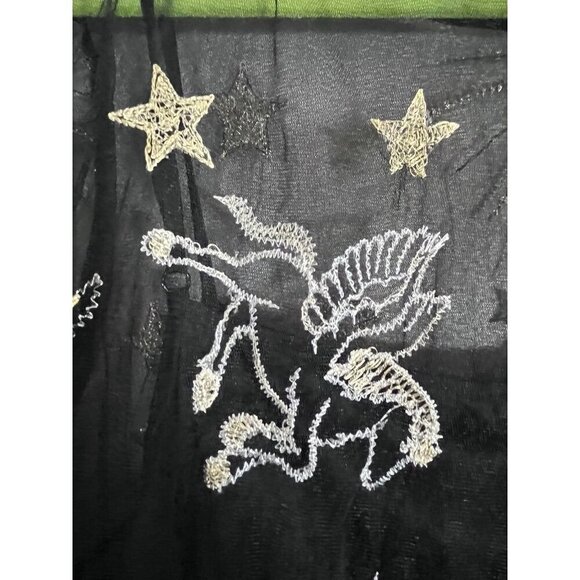 Bloomchic Dress 26 Black Midi Mesh Unicorn Stars Celestial Whimsigoth 90s Fairy - Picture 11 of 13